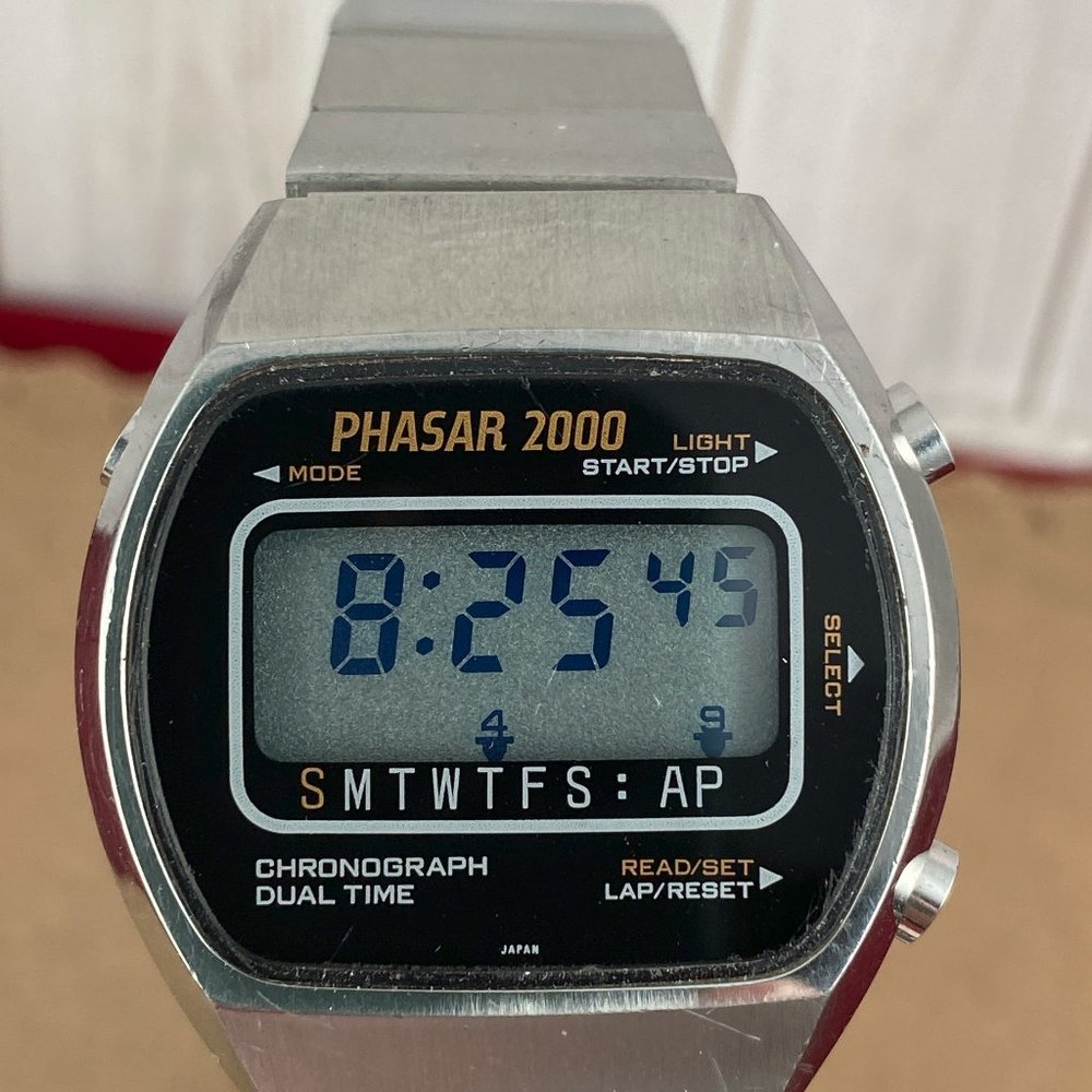 Vintage Phasar 2000 Digital LCD Chronograph Watch